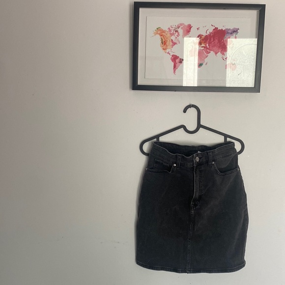 Grey/black washed denim skirt - Picture 1 of 4